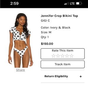 Jennifer crop bikini top from the brand GiGi C.